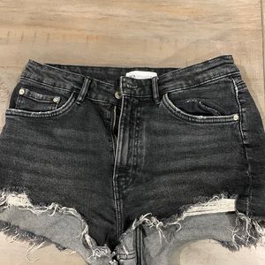 Black Zara jean shorts size 8